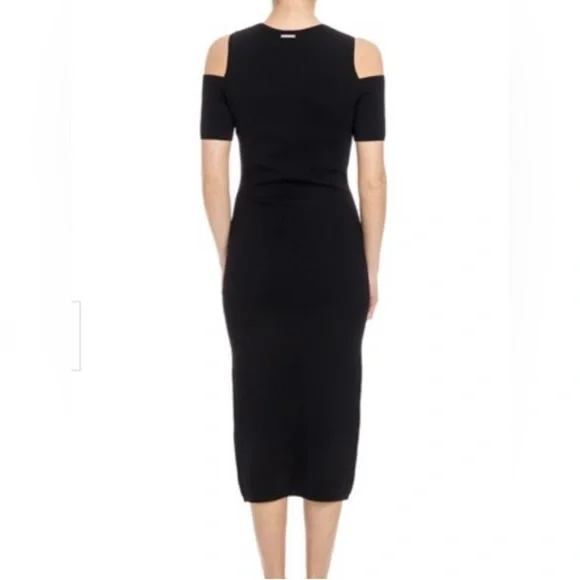 NWT $175 Michael Kors Black Off-Shoulder Dress Midi Bodycon Dress Size XXS - Picture 4 of 6